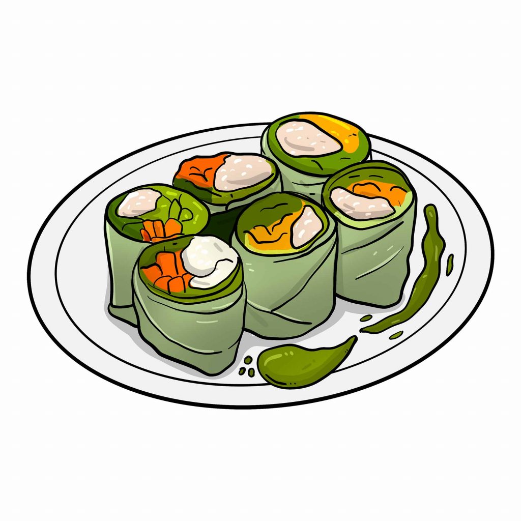 Scalp spring rolls - for Cannibal Cafeteria